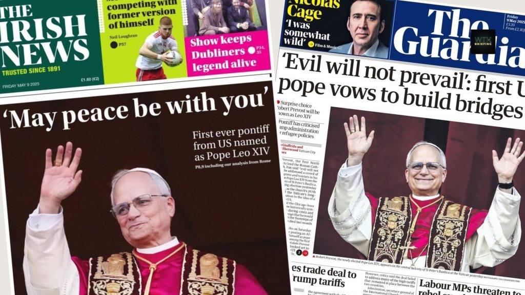 UK-US deal light on details - Growing Labour rebellion over welfare cuts - All-English Europa League final - Pope Leo XIV to lead mass WTX News Tennis-playing American - Pope Leo XIV appointed | Paper Talk UK