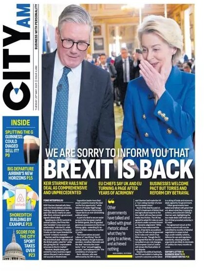 We are sorry to inform you that Brexit is back 1 - WTX News Breaking News, fashion & Culture from around the World - Daily News Briefings -Finance, Business, Politics & Sports News We are sorry to inform you that Brexit is back says the front page of the London business paper CITY AM