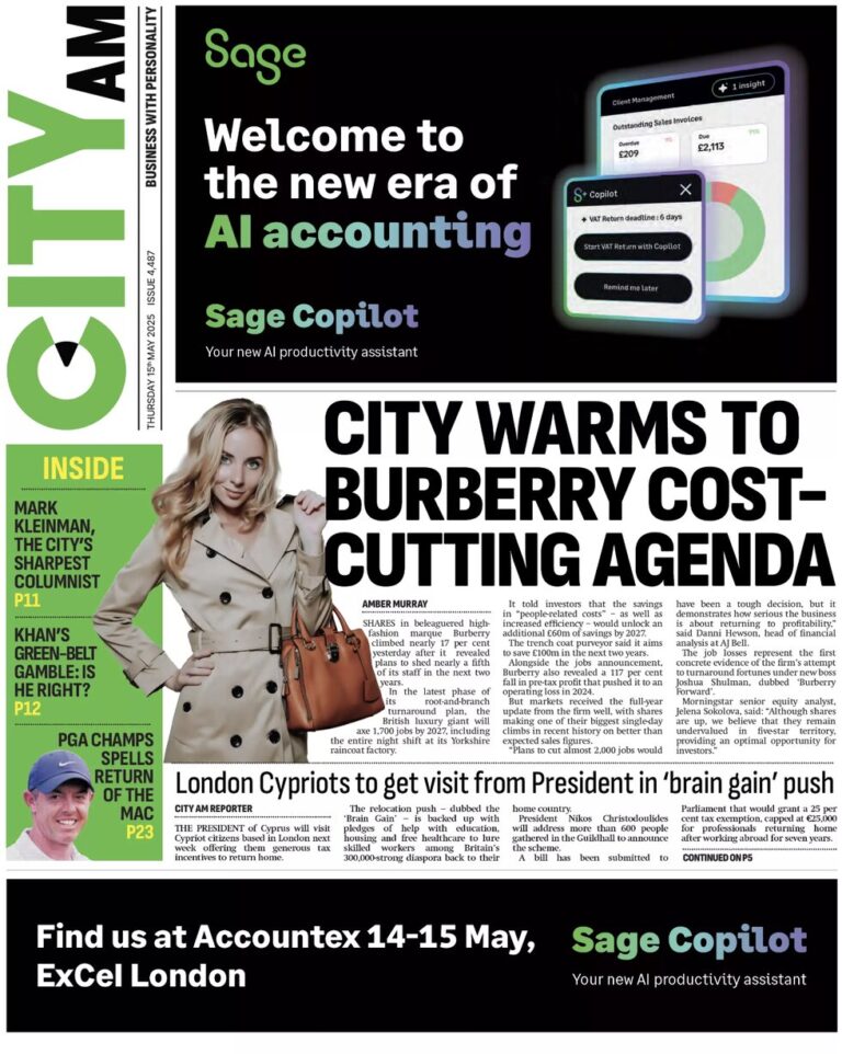 City warms to Burberry cost-cutting agenda
