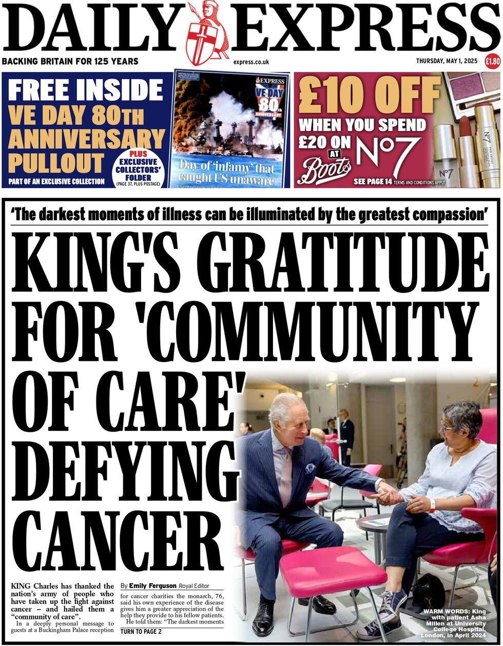 King's gratitude for community of care defying cancer  