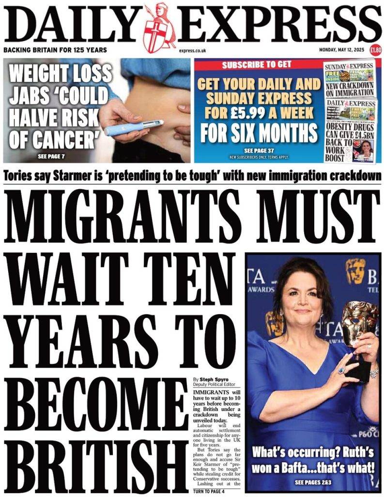 Migrants must wait ten years to become British