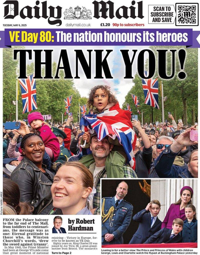 VE DAY 80: The nation honours its heroes - Thank You