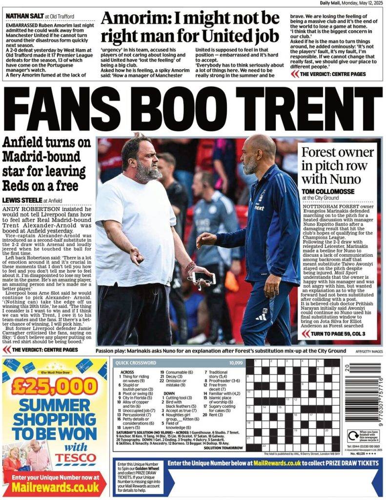 Fans boo trent - anfield turns on Madrid-bound star for leaving Reds on a free