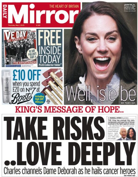 Take risks love deeply is the King’s message of hope to cancer patients