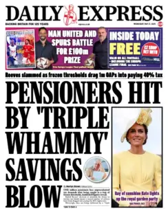 PENSIONERS HIT BY 'TRIPLE WHAMMY': SAVINGS BLOW