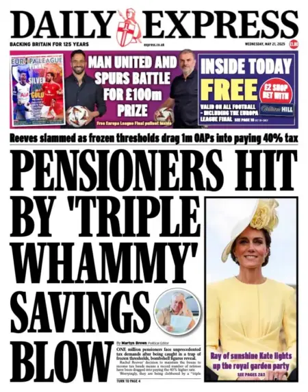Pensioners hit by triple whammy savings