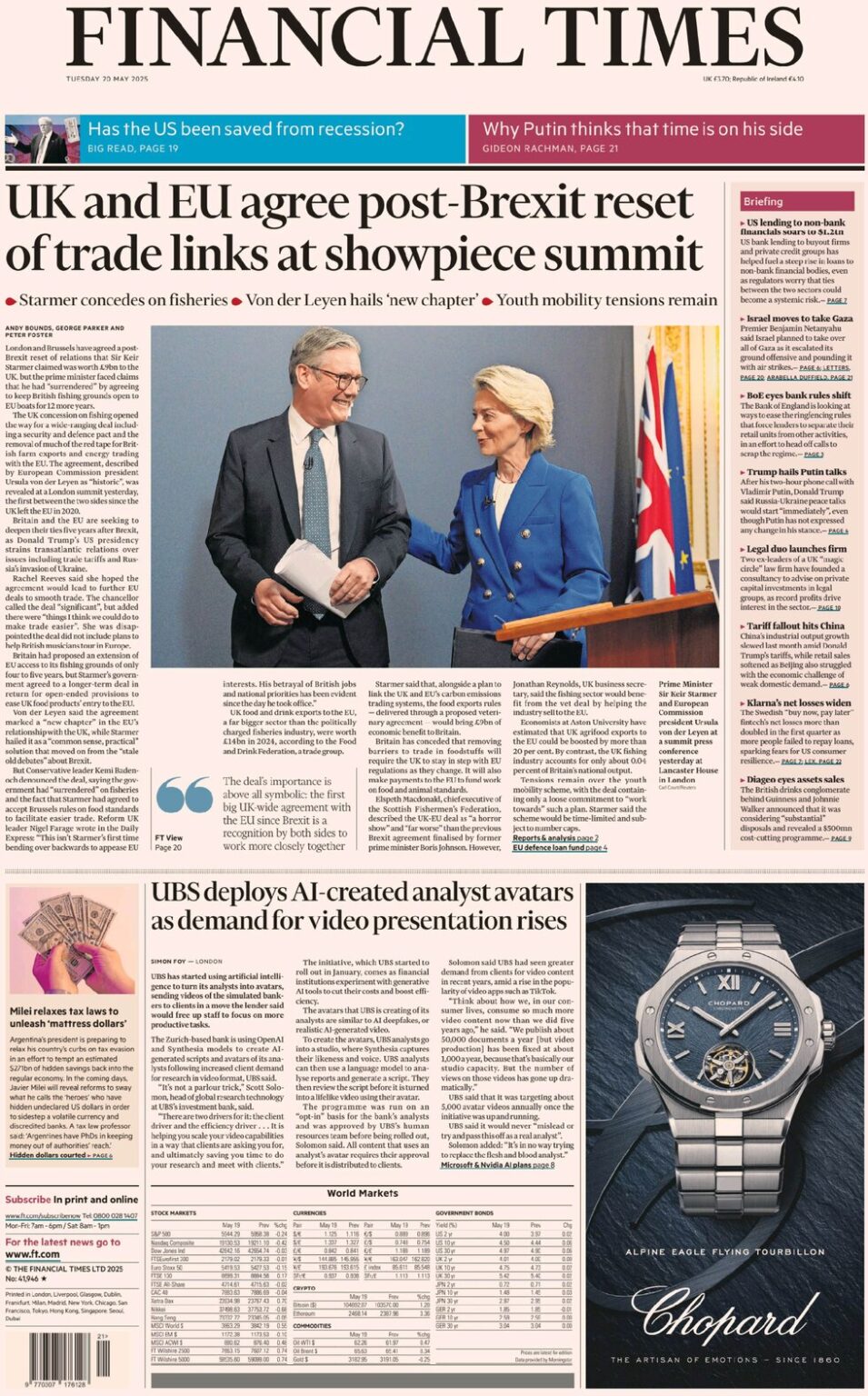 UK and EU agree post-Brexit reset of trade links at showpiece summit