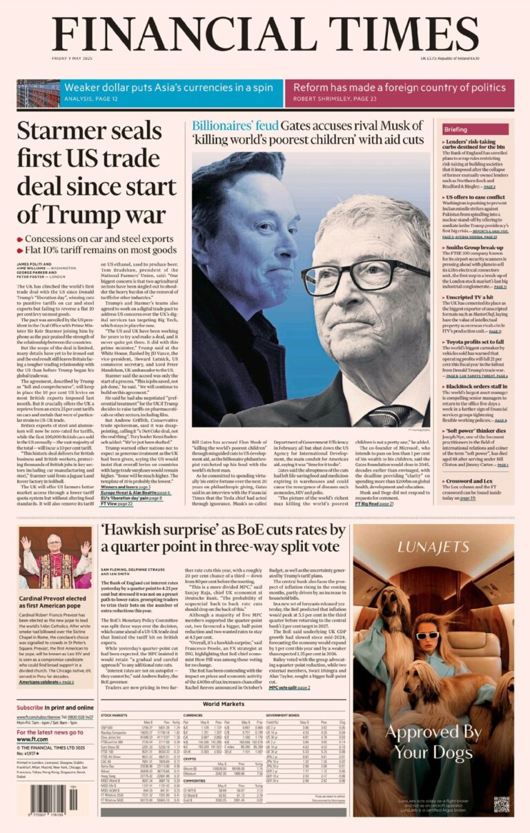 Starmer seal first US trade deal since start of Trump war