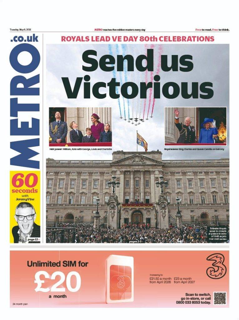 Royals lead VE Day 80th celebrations: Send us Victorious