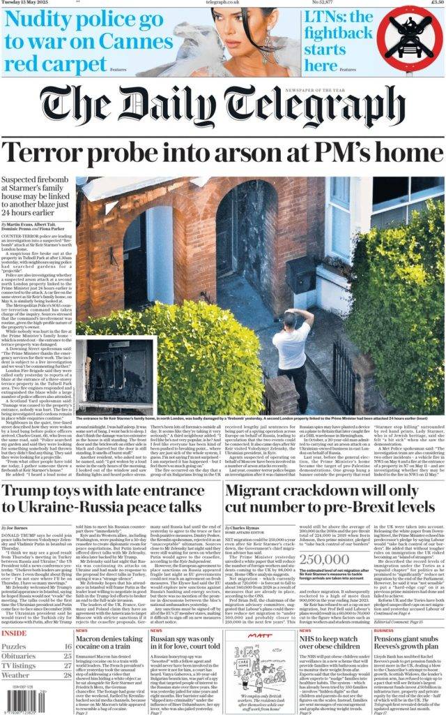 Terror probe into arson at PM's home