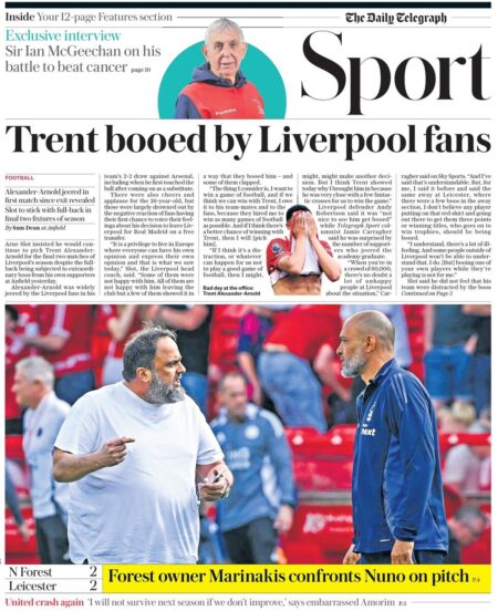 Trent booed by Liverpool fans