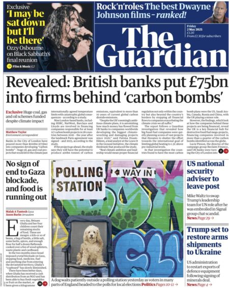 British banks put £75bn into firms behind carbon bombs
