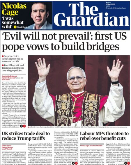 ‘Evil will not prevail’: first US pope vows to build bridges
