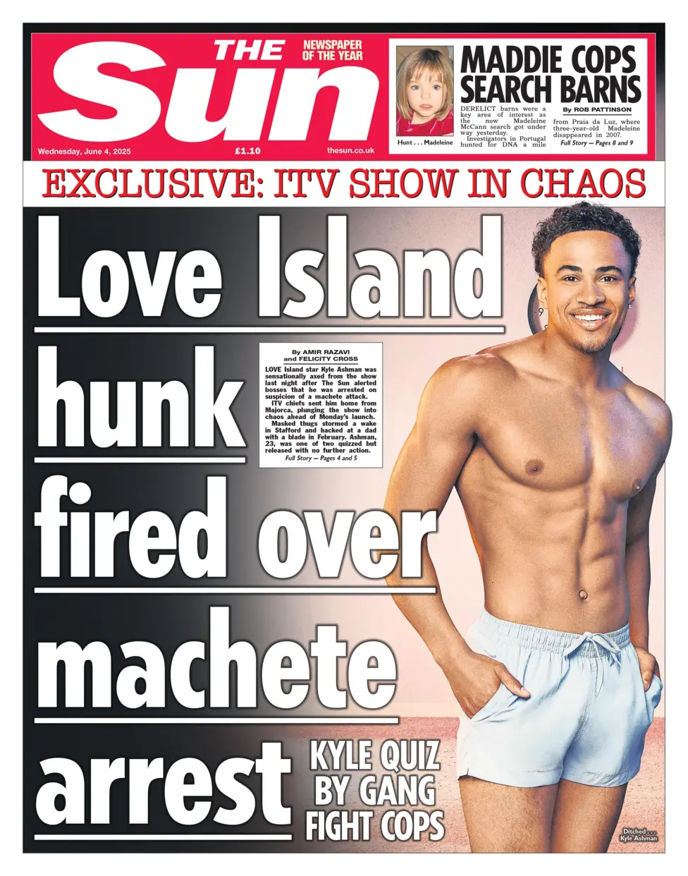 Sunday Mirror - Corona - nation heroes 4 - WTX News Breaking News, fashion & Culture from around the World - Daily News Briefings -Finance, Business, Politics & Sports News Love Island hunk fired over machete arrest