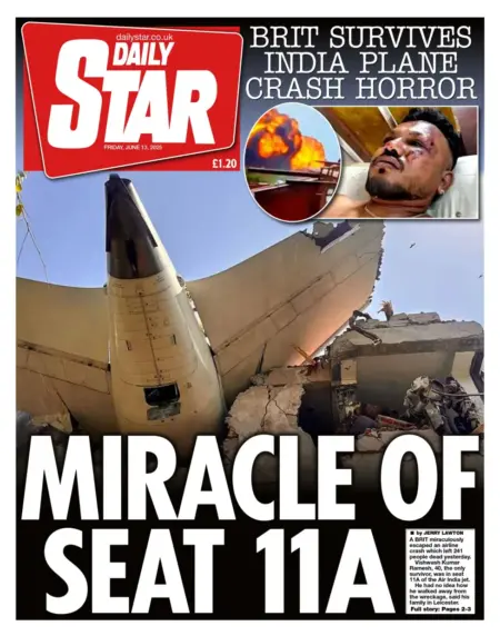 The miracle of seat 11A: BRIT SURVIVES INDIA PLANE CRASH HORROR
