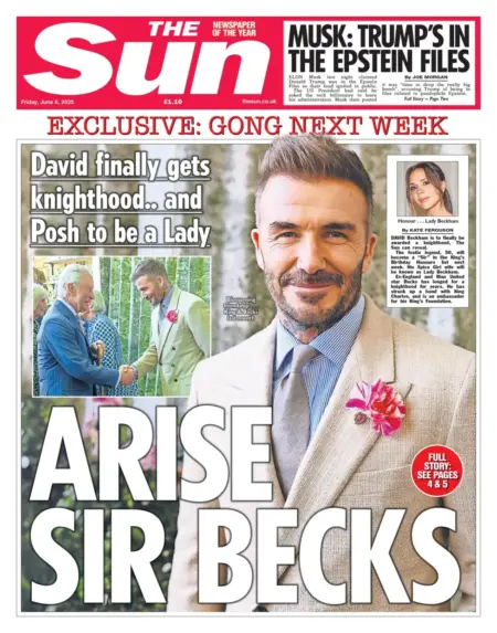David finally gets knighthood … and Posh to be a lady