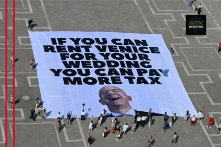 Bezos wedding in Venice draws Greenpeace protest
