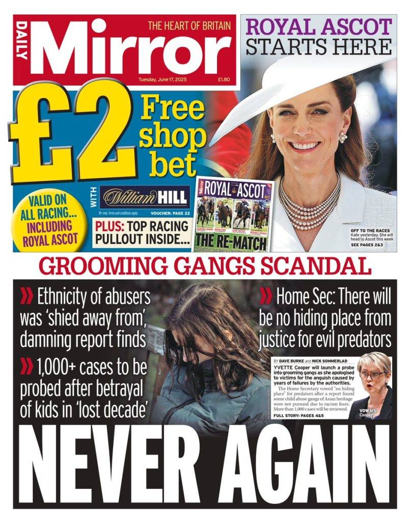 Grooming gangs scandal …. Never again WTX News Grooming gangs scandal . Never again says the Daily Mirror