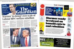 ‘PM backs down on welfare cuts’ & ‘Daddy Trump loves NATO’ | Thurday’s newspapers