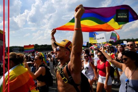 Thousands of marchers defy police ban at Budapest Pride