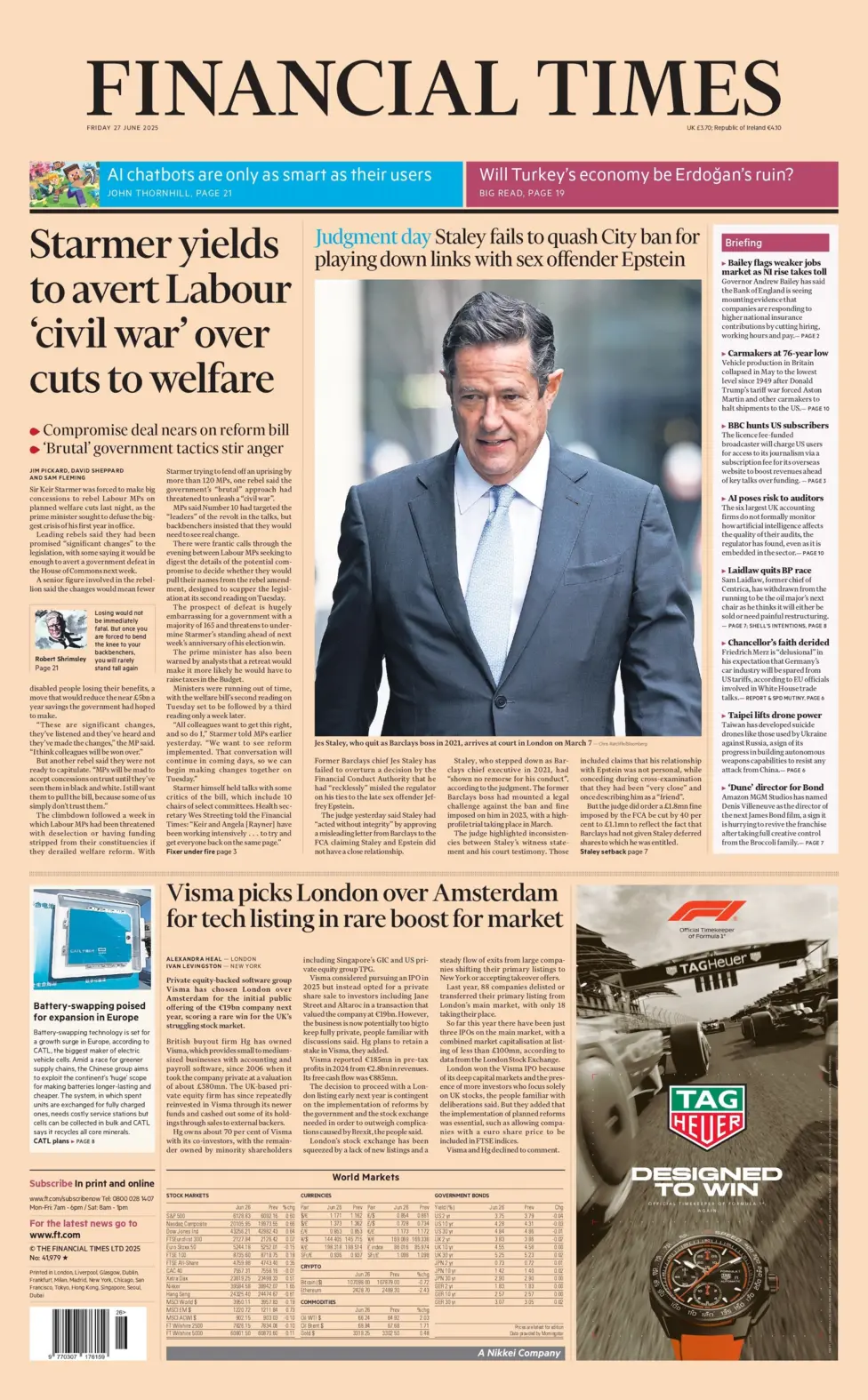 Starmer yields to avert Labour 'civil war' over cuts to welfare
