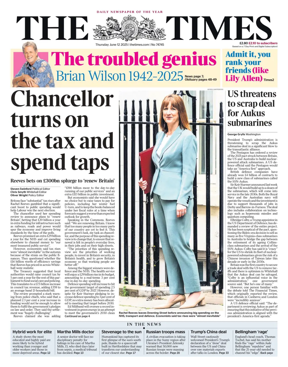 Chancellor turns on the tax and spend taps 1 - WTX News Breaking News, fashion & Culture from around the World - Daily News Briefings -Finance, Business, Politics & Sports News Chancellor turns on the tax and spend taps: Reeves bets on £300bn splurge to 'renew Britain'