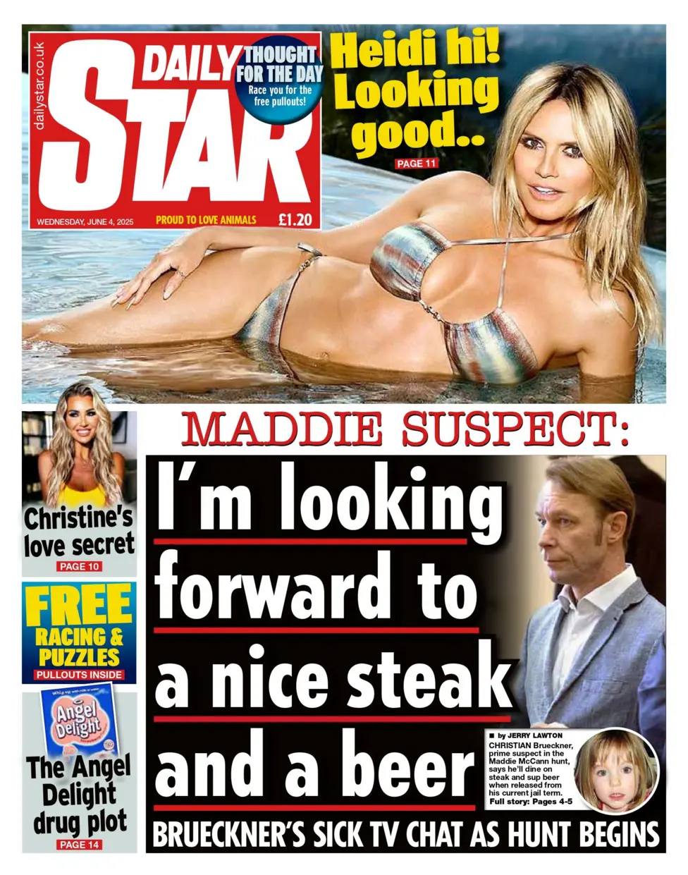 Maddie suspect: I'm looking forward to a nice steak and a beer 