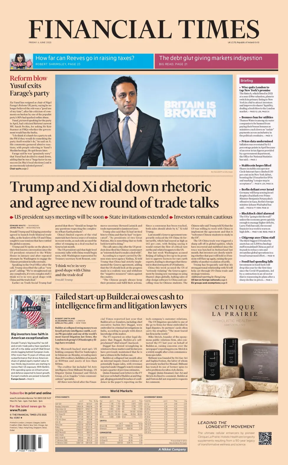 Yusuf exits Farage's party: Reform blow