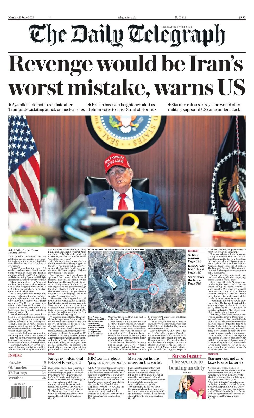 Revenge would be Iran's worst mistake, warns US