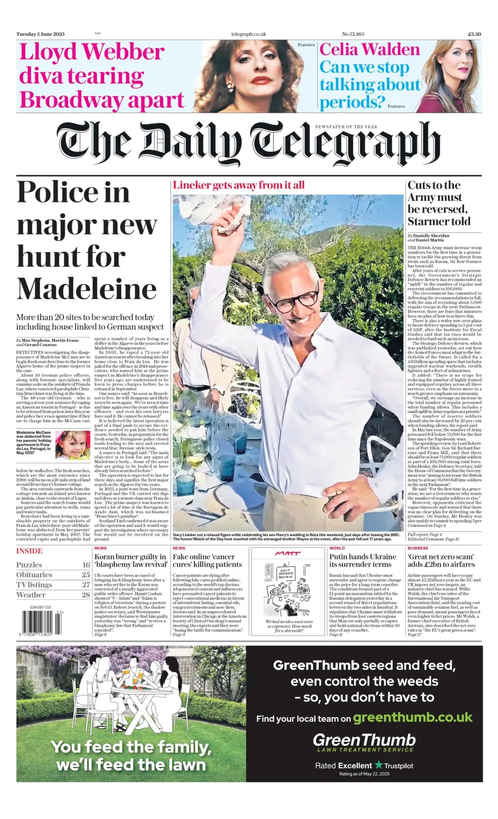 Police in major new hunt for Madeleine More than 20 sites to be searched today including house linked to German suspect