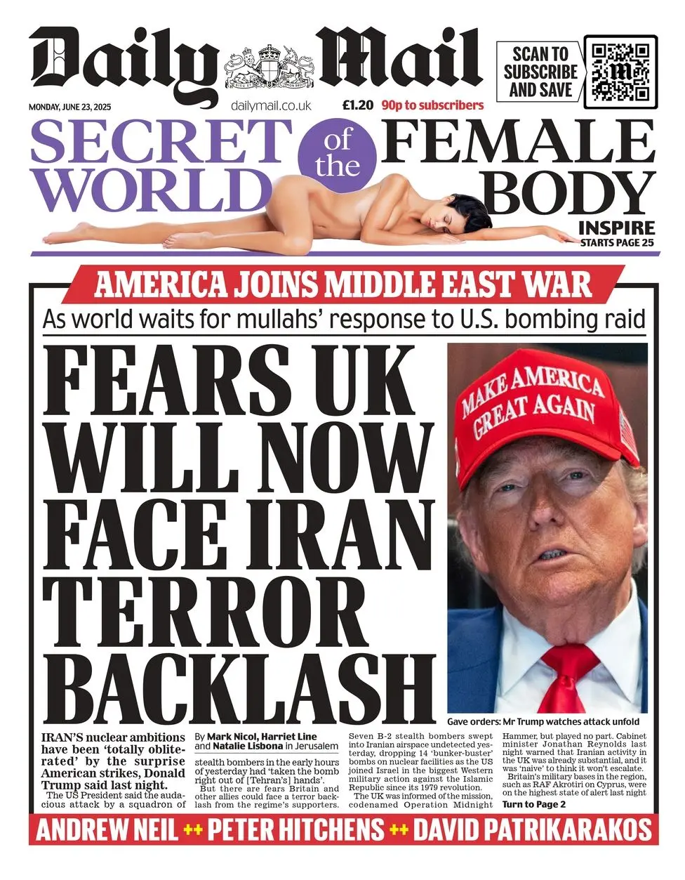 FEARS UK WILL NOW FACE IRAN TERROR BACKLASH