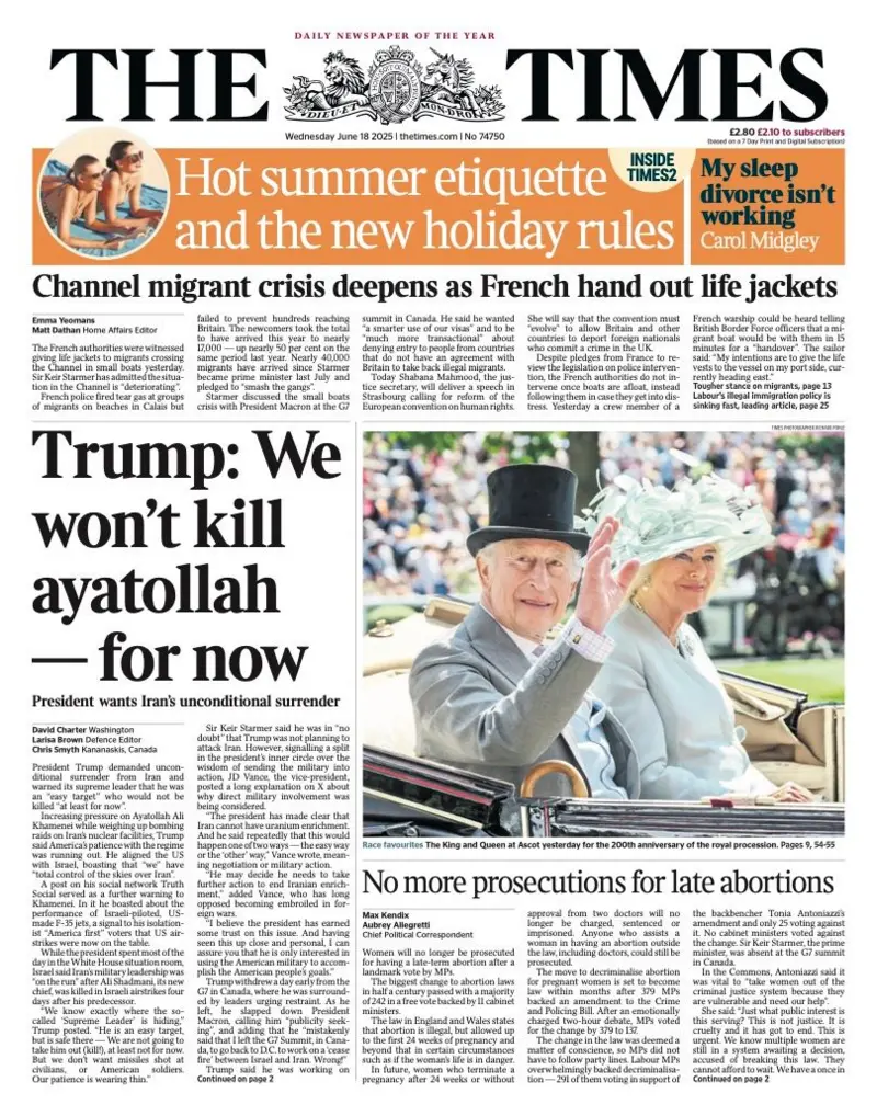 Trump: We won't kill ayatollah - for now