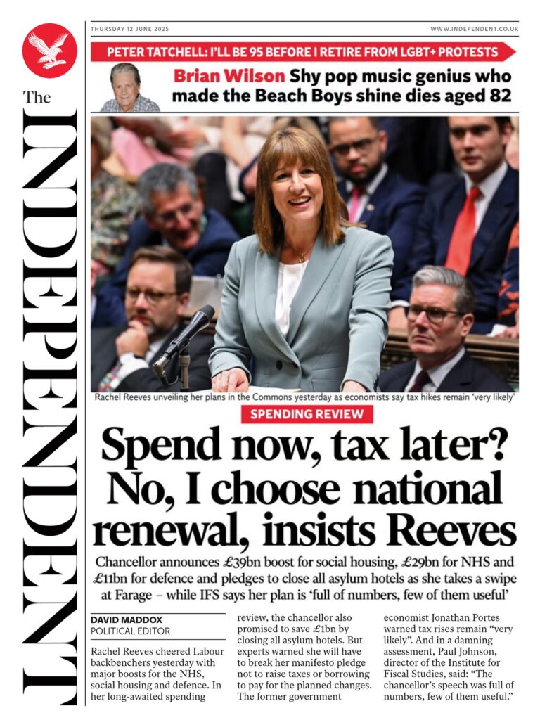 Spend now, tax later? No, I choose national renewal, insists Reeves