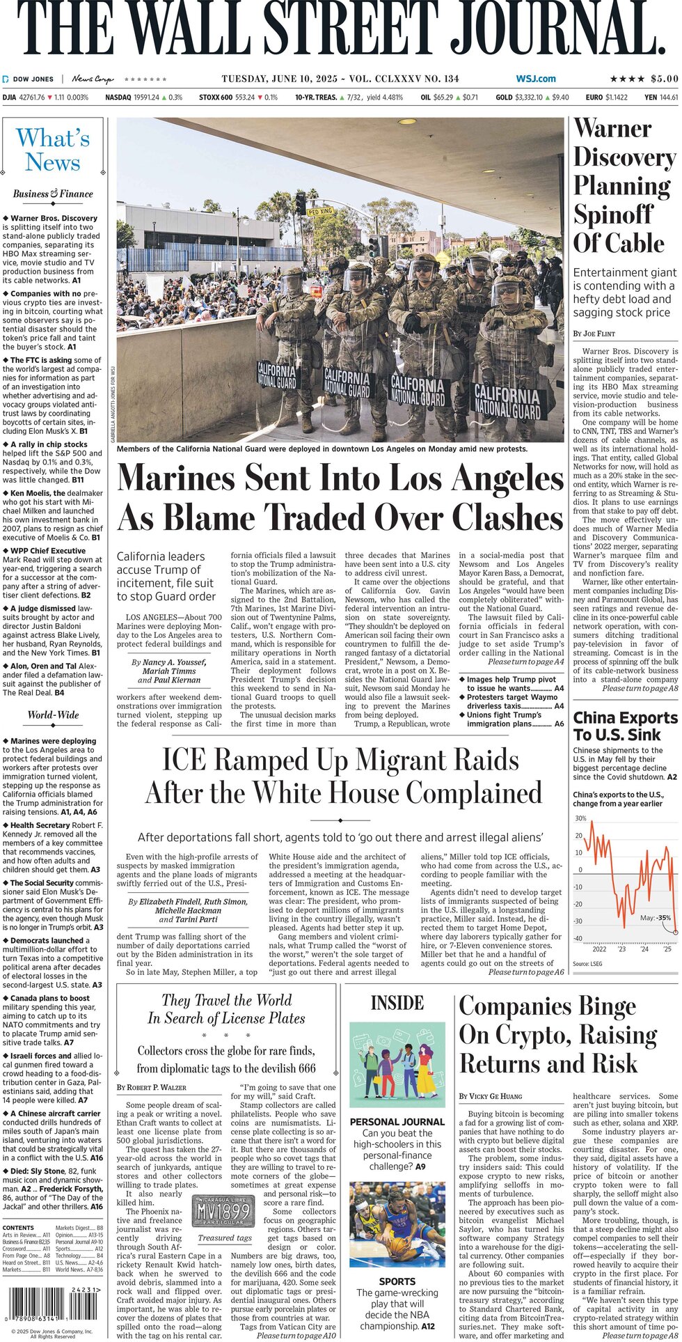 Marines Sent Into Los Angeles As Blame Traded Over Clashes