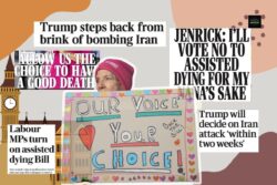 ‘Allow us the choice to have a good death’ – assisted dying vote today | Newspapers summarised 