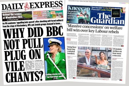 ‘Glastonbury and BBC face backlash’ & ‘UK set for hottest day of the year’ | The newspapers summarised 
