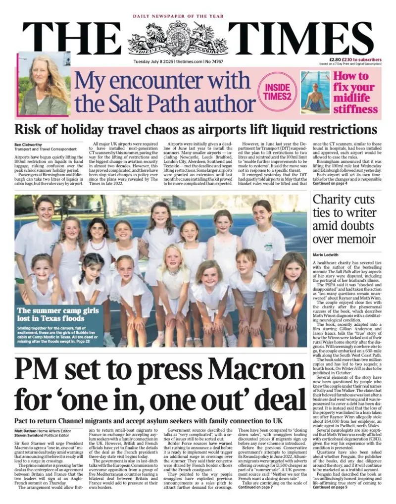 pm set to press macron for one in, one out deal according to the times