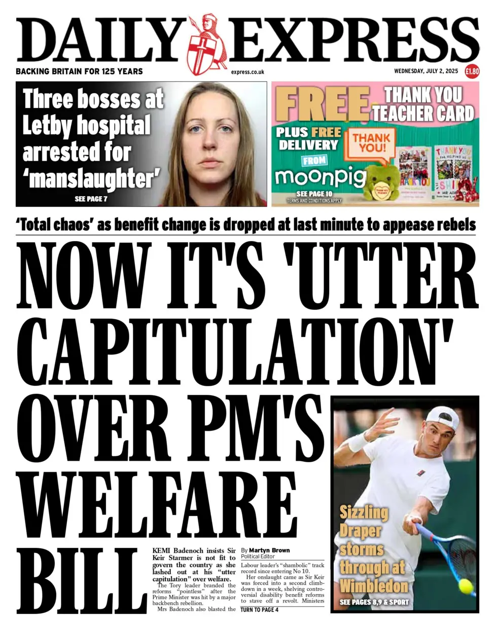 Now its utter capitulation over PM's welfare bill 