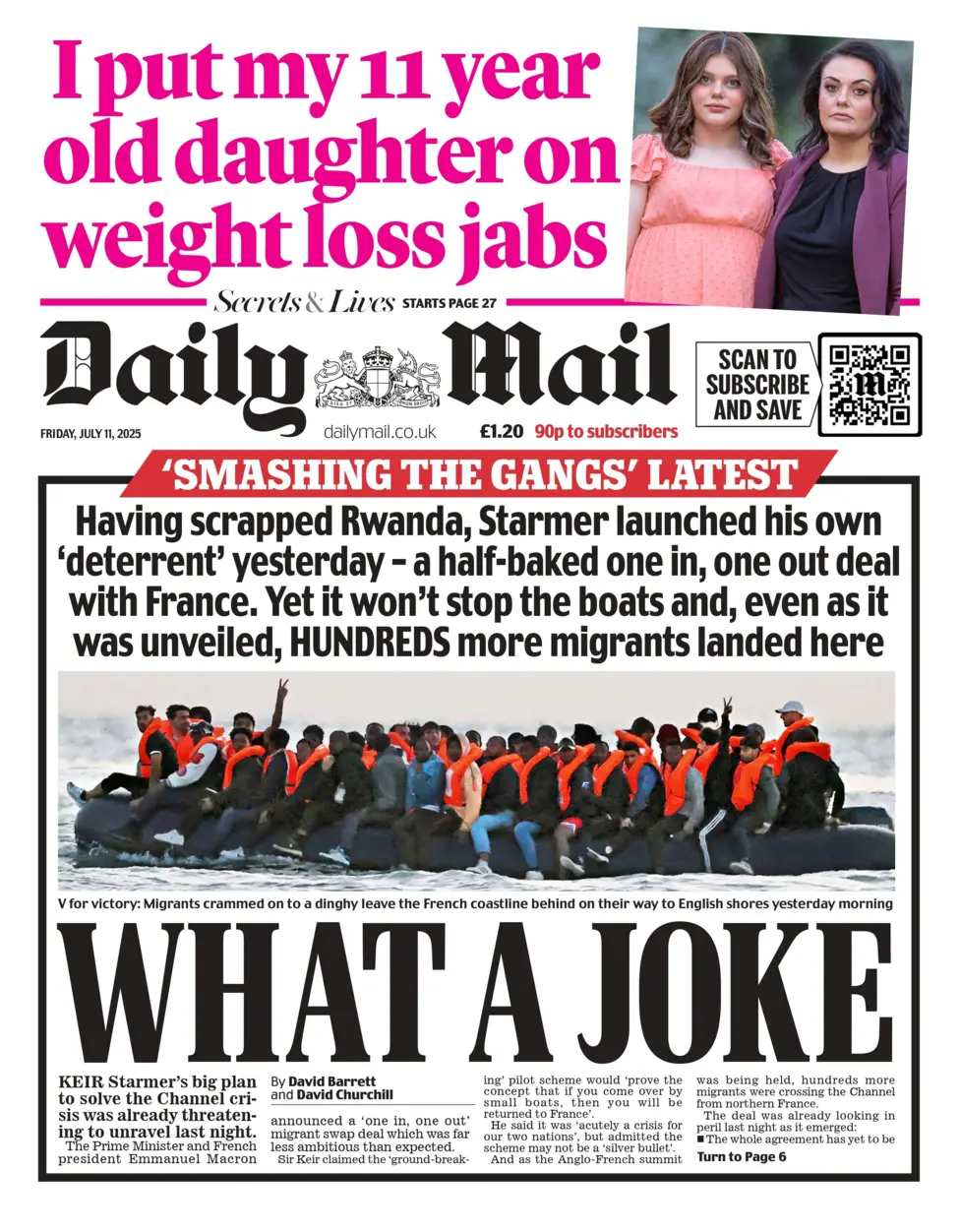 what a joke says the daily mail as it looks at the migrant deal