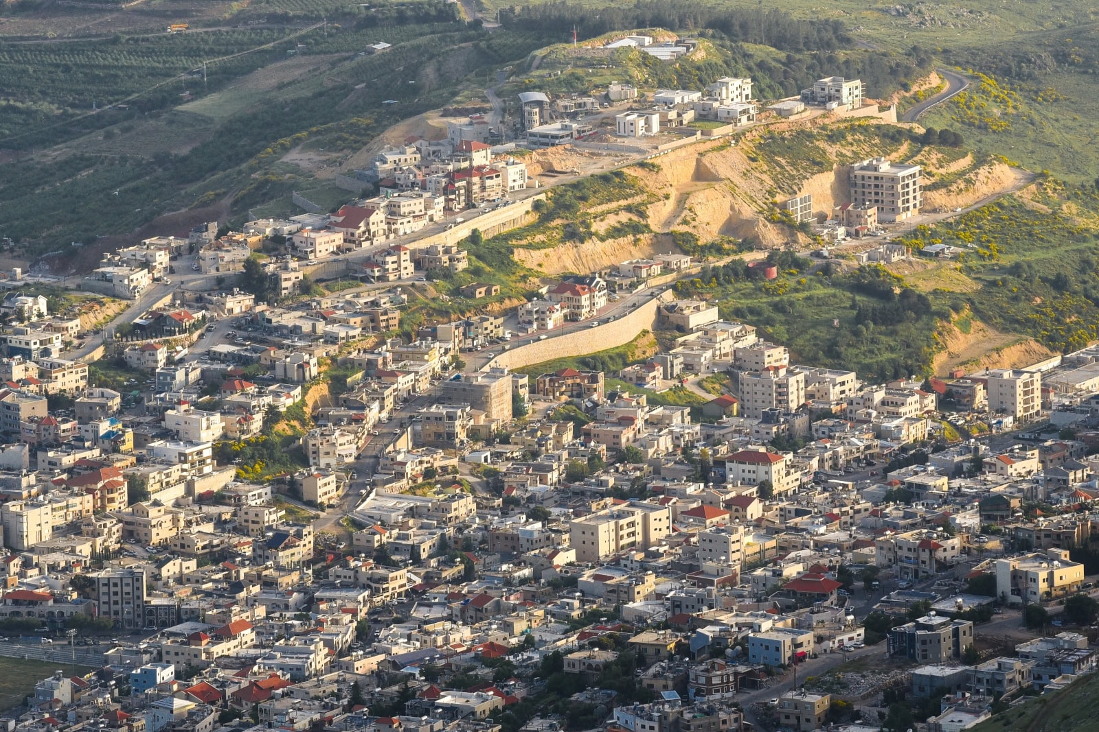 a Druze town in the southern foothills of Mount Hermon, Golan Heights, occupied territory