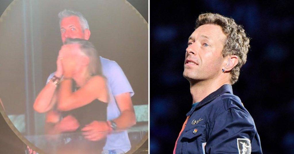 Chris Martin jokes about a couple, “Either they’re having an affair or just very shy”