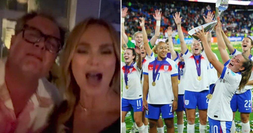 David Beckham and Amanda Holden lead celebrations after Lionesses’ Euros triumph