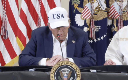 Trump visits Texas flood sites amid search for missing