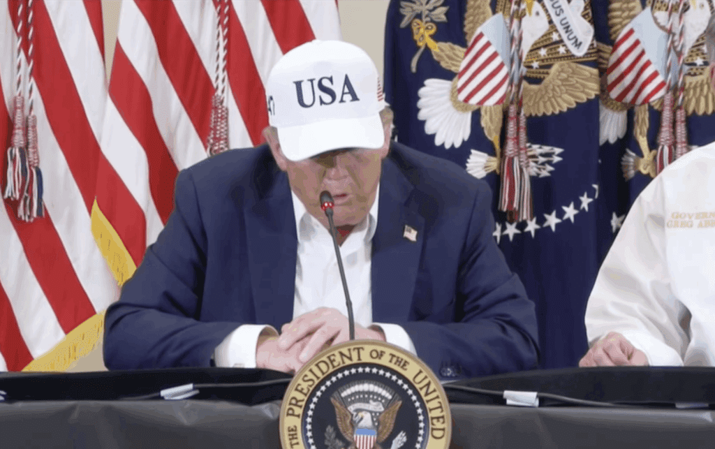 Trump visits Texas flood sites amid search for missing