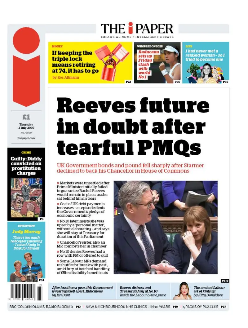 Reeves future in doubt after tearful PMQS