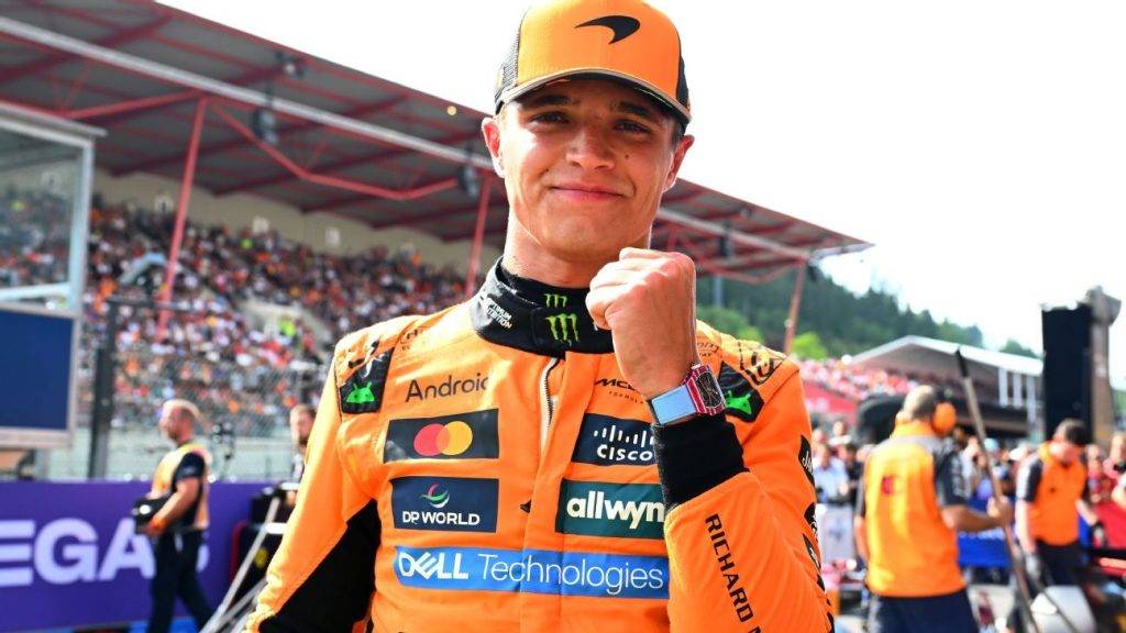 Belgian GP: Lando Norris leads McLaren 1-2 in Spa qualifying