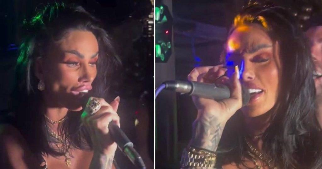 Katie Price makes music comeback at reality TV star’s bash in risqué outfit