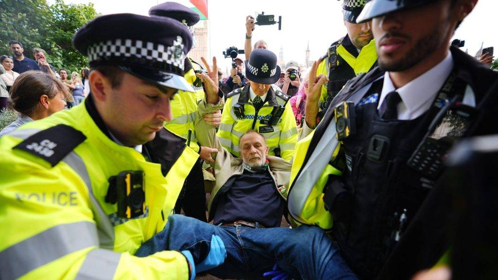 Arrests made at protest for Palestine Action in London