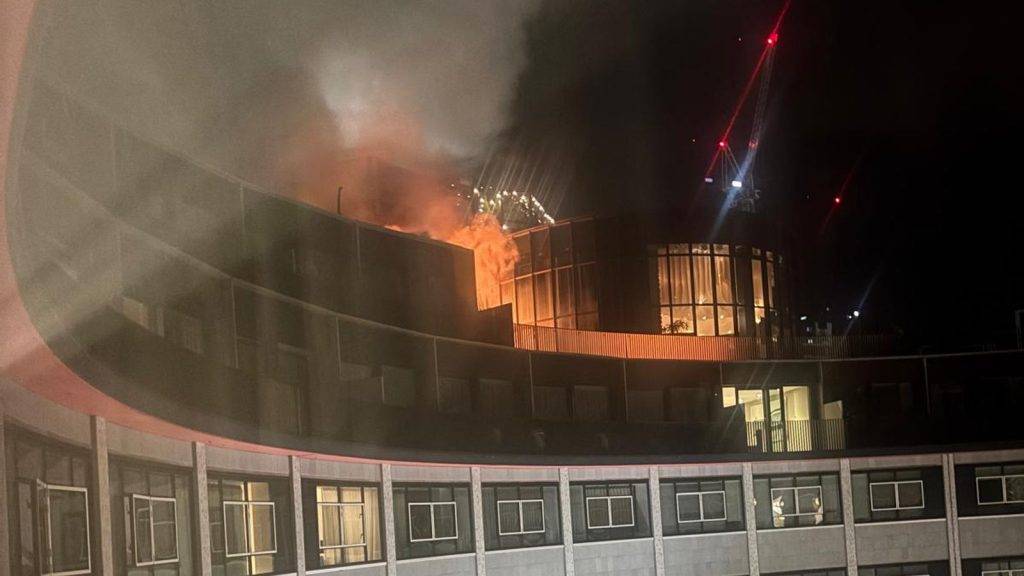 100 firefighters tackling blaze at former BBC television centre in London’s White City