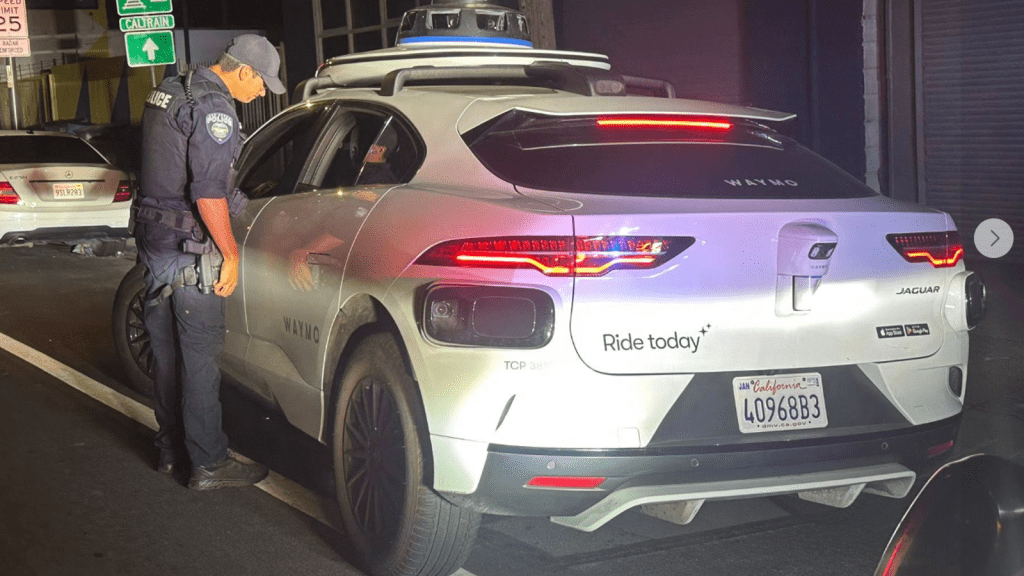 Driverless Waymo car makes illegal U-turn in California and can’t be given a ticket